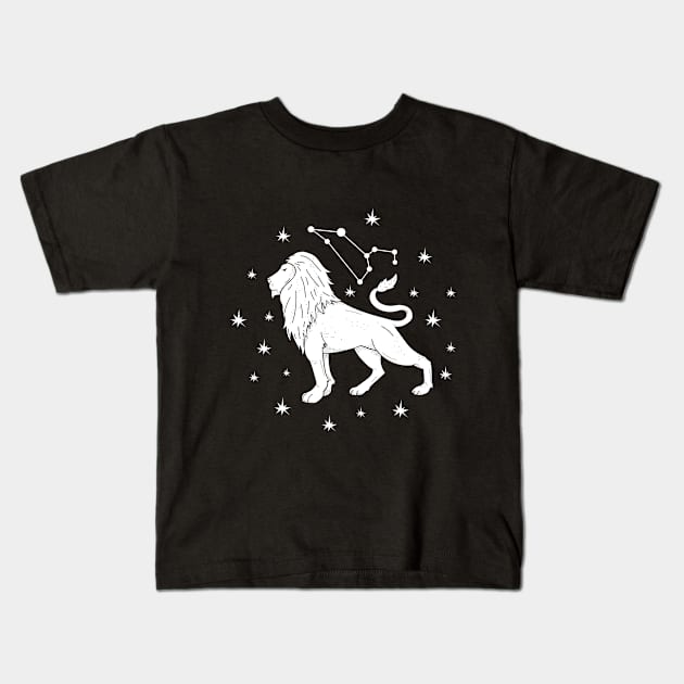 Leo lion astrology zodiac sign Kids T-Shirt by keeplooping